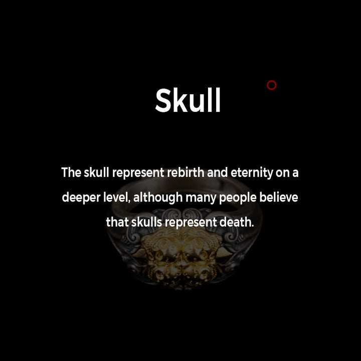 Buddha Stones 925 Sterling Silver Tibetan Skull Protection Adjustable Ring - image 10