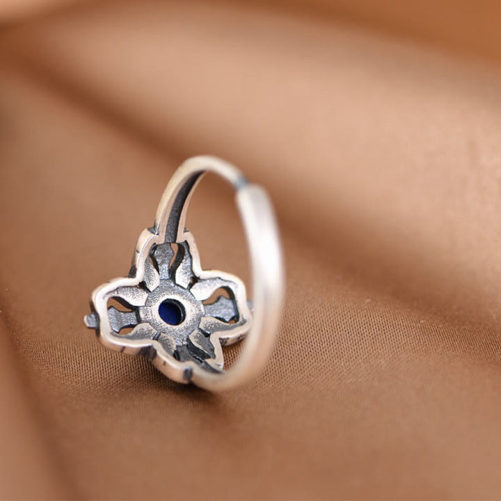 Buddha Stones Tibet 925 Sterling Silver Natural Lazurite Positive Adjustable Ring - image 10