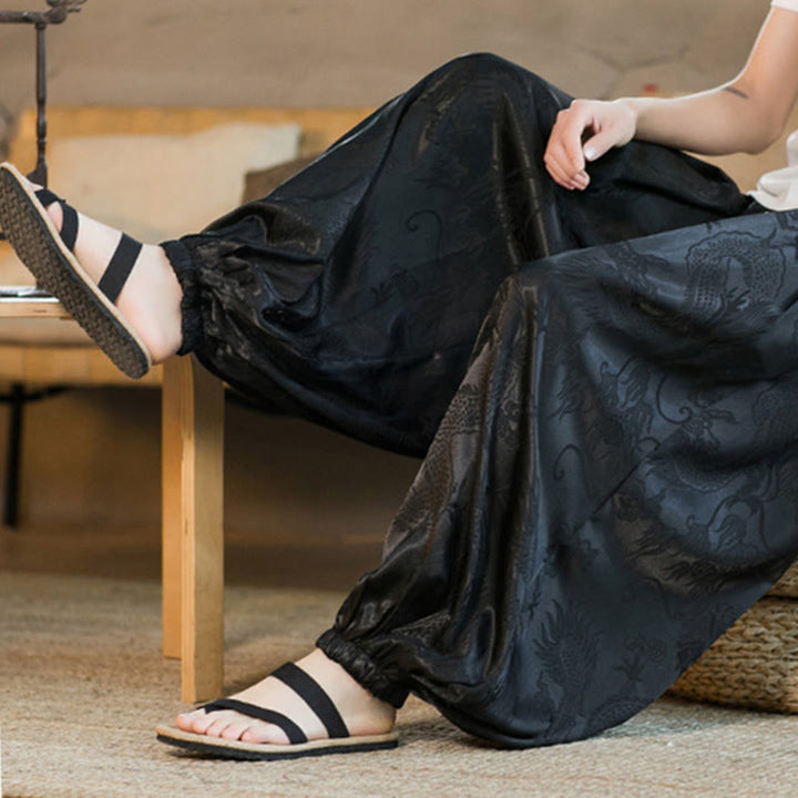 Buddha Stones Dragon Pattern Loose Men's Harem Pants With Pockets - image 6