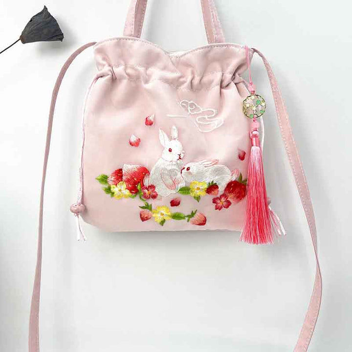Buddha Stones Suzhou Embroidery Lotus Deer Epiphyllum Peony Rabbit Cotton Linen Tote Crossbody Bag Shoulder Bag Handbag - image 20