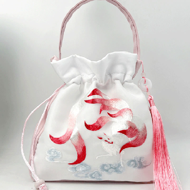 Buddha Stones Suzhou Embroidery Rabbit Lotus Epiphyllum Peony Magnolia Tote Crossbody Bag Shoulder Bag Handbag