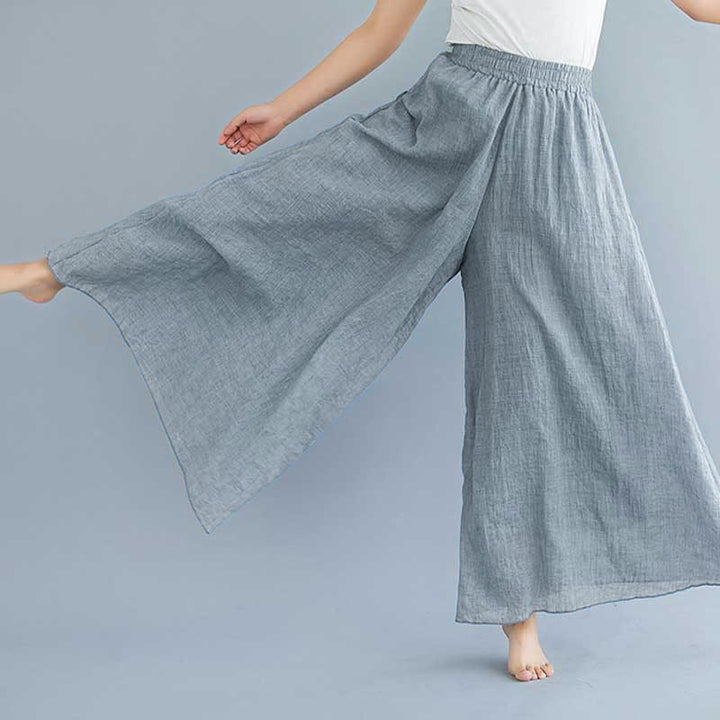 Buddha Stones Women Casual Loose Cotton Linen Wide Leg Pants For Yoga Dance