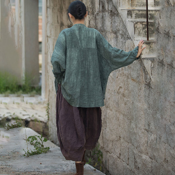 Buddha Stones Tie Dye Frog-Button Long Sleeve Zen Meditation Open Front Jacket - image 15