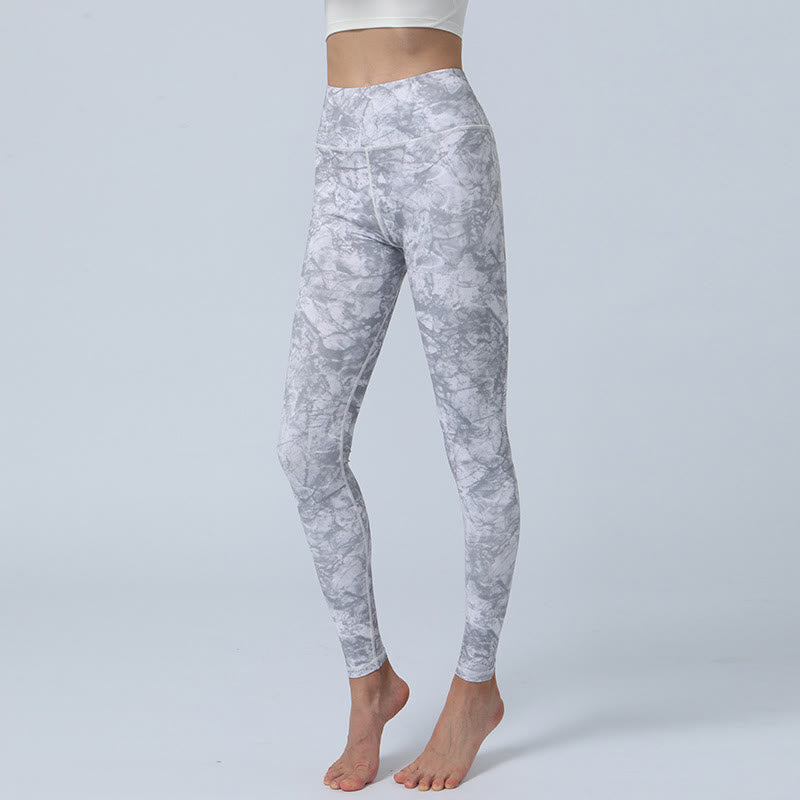 Buddha Stones Flowers Leaves Print Sports Fitness Yoga High Waist Leggings Women's Yoga Pants - Gray - US8-10，UK/AU12-14，EU40-42 (XL) - image 13