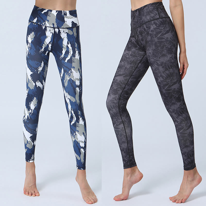 Buddha Stones Flowers Leaves Print Sports Fitness Yoga High Waist Leggings Women's Yoga Pants - image 0