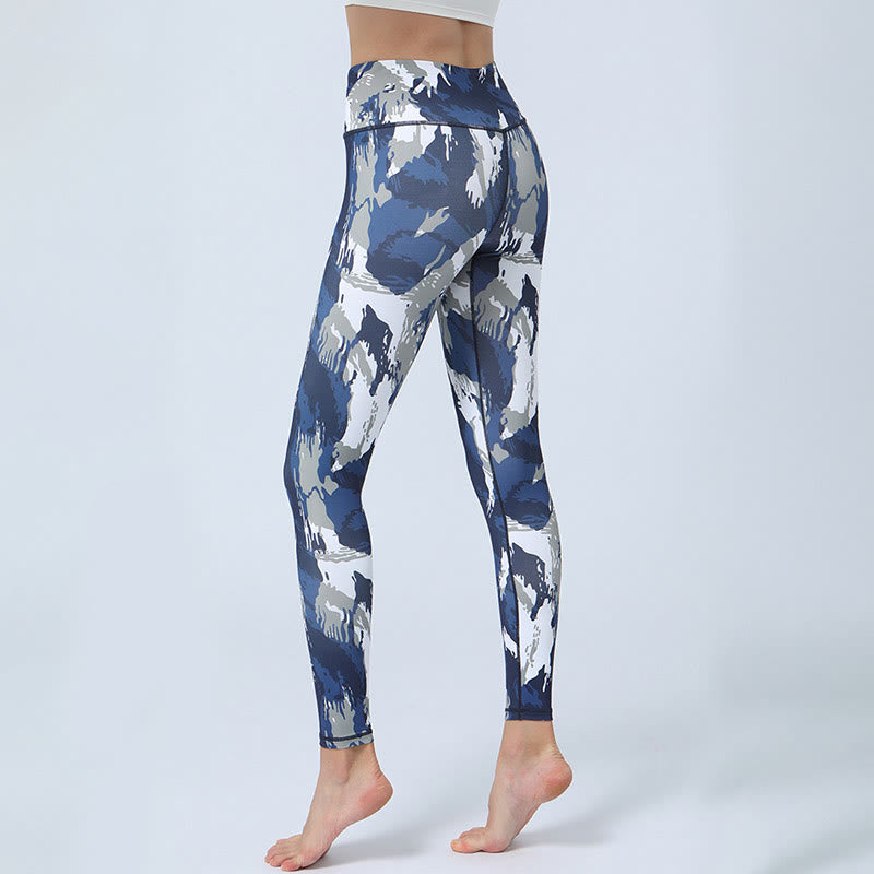 Buddha Stones Flowers Leaves Print Sports Fitness Yoga High Waist Leggings Women's Yoga Pants - image 2