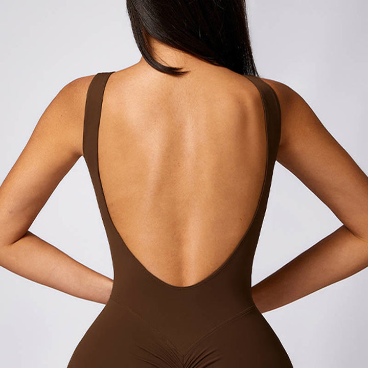 Buddha Stones Women Casual Sleeveless Jumpsuit Flare Pants Sports Fitness Yoga Bodysuit - image 25