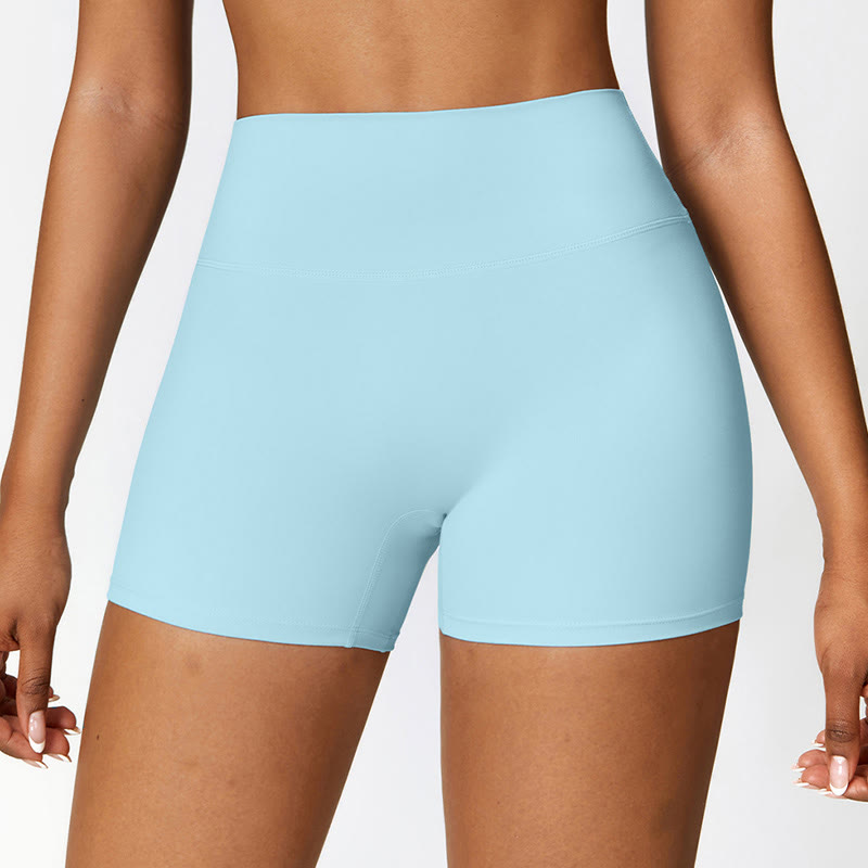 Buddha Stones Solid Color Crop Tank Top High Waist Shorts Sports Fitness Gym Yoga Outfits - Blue - Shorts - US8-10，UK/AU12-14，EU40-42 (XL) - image 42