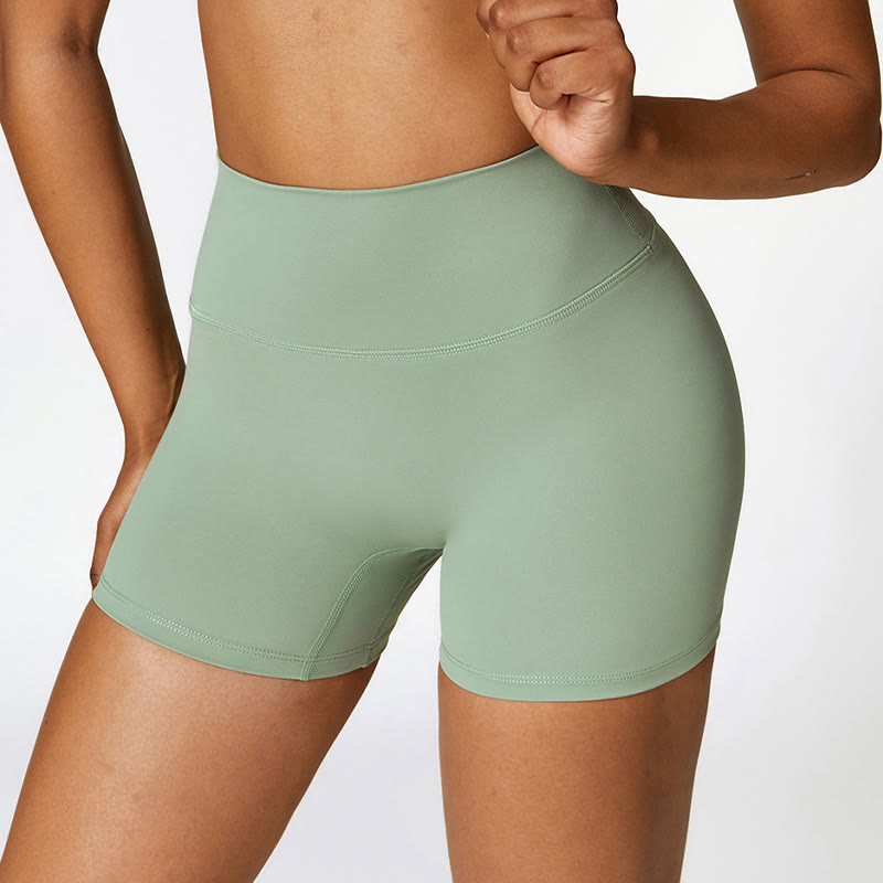 Buddha Stones Solid Color Crop Tank Top High Waist Shorts Sports Fitness Gym Yoga Outfits - Green - Shorts - US8-10，UK/AU12-14，EU40-42 (XL) - image 56