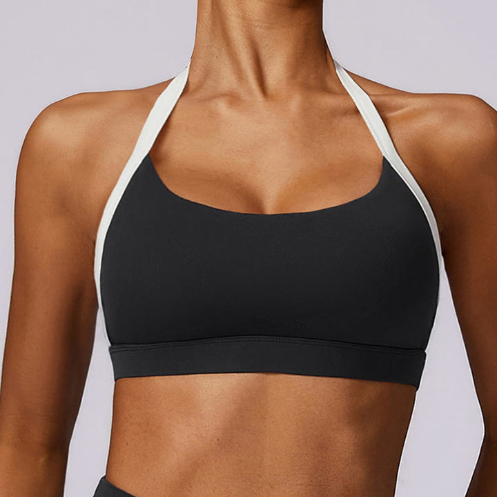 Buddha Stones Solid Color Halter Neck Bra Long Sleeve Crop Tank Top Pants Sports Fitness Gym Yoga Outfits - image 21