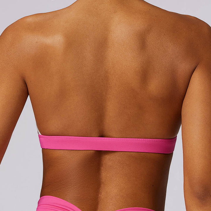 Buddha Stones Solid Color Halter Neck Bra Long Sleeve Crop Tank Top Pants Sports Fitness Gym Yoga Outfits - image 54