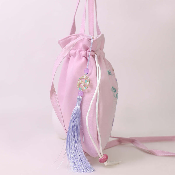 Buddha Stones Suzhou Embroidery Lotus Deer Epiphyllum Peony Rabbit Cotton Linen Tote Crossbody Bag Shoulder Bag Handbag - image 12