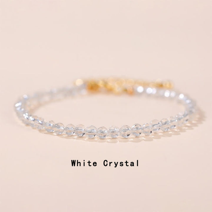 Buddha Stones Strawberry Quartz Prehnite Peridot Lazurite Lapis Lazuli Pink Crystal Tourmaline Healing Chain Bracelet - White Crystal(Wrist Circumference 14-17cm) - image 13