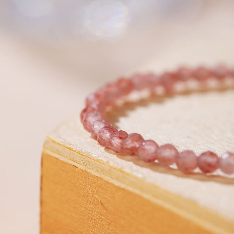 Buddha Stones Strawberry Quartz Prehnite Peridot Lazurite Lapis Lazuli Pink Crystal Tourmaline Healing Chain Bracelet - image 2