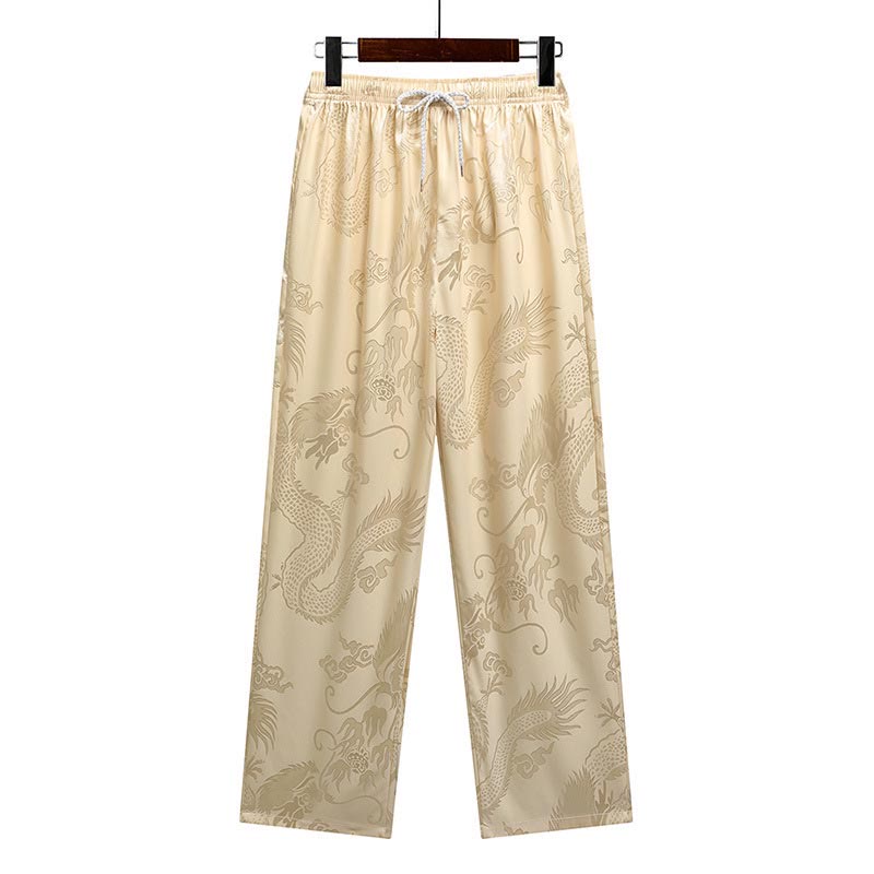 Buddha Stones Dragon Pattern Tang Suit Hanfu Traditional Uniform Short Sleeve Top Pants Clothing Men's Set - image 16
