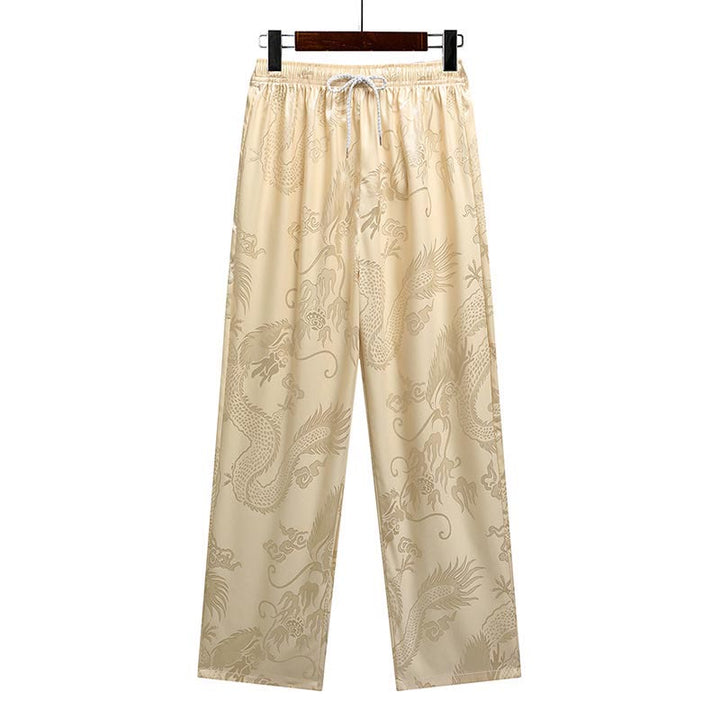 Buddha Stones Dragon Pattern Tang Suit Hanfu Traditional Uniform Short Sleeve Top Pants Clothing Men's Set - image 16