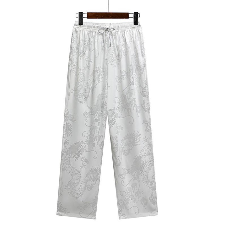 Buddha Stones Dragon Pattern Tang Suit Hanfu Traditional Uniform Short Sleeve Top Pants Clothing Men's Set - image 19