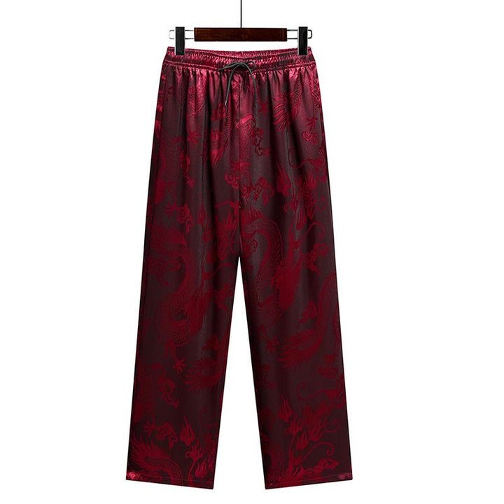 Buddha Stones Dragon Pattern Tang Suit Hanfu Traditional Uniform Short Sleeve Top Pants Clothing Men's Set - image 21