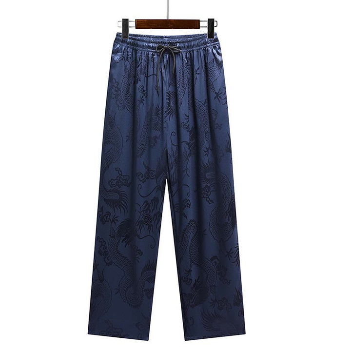 Buddha Stones Dragon Pattern Tang Suit Hanfu Traditional Uniform Short Sleeve Top Pants Clothing Men's Set - image 24