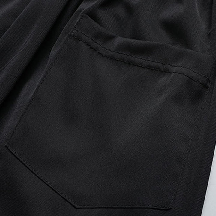 Buddha Stones Pine Tree Pavilion Garden Tang Suit Hanfu Traditional Uniform Short Sleeve Top Pants Clothing Men's Set - image 16