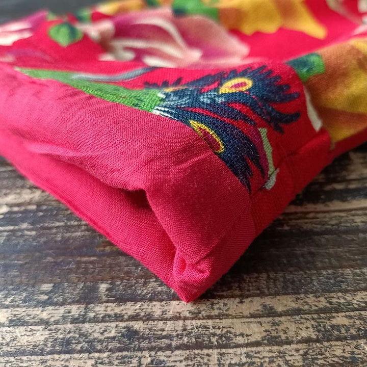 Buddha Stones Ethnic Red Flower Peony Frog-Button Cotton Linen Long Sleeve Shirt Jacket With Pockets - image 14