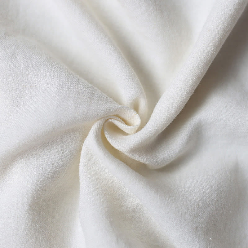 Buddha Stones Flower Jacquard Midi Dress Long Sleeve Cotton Linen Dress Wide Leg Pants With Pockets - image 54