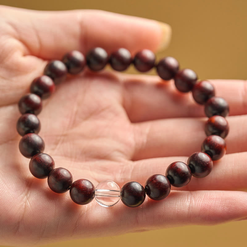 FREE Today: Release Mood Small Leaf Red Sandalwood White Crystal Protection Bracelet