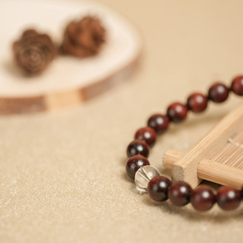 FREE Today: Release Mood Small Leaf Red Sandalwood White Crystal Protection Bracelet