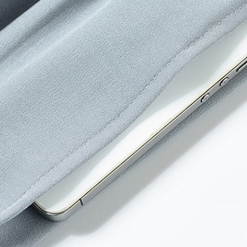 Buddha Stones Fu Character Embroidery Tang Suit Traditional Frog-Button Short Sleeve Top Pants Clothing Men's Set - image 11