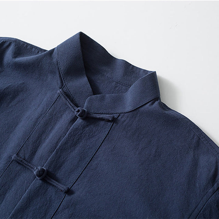 Buddha Stones Frog-Button Chinese Tang Suit Shirt Cotton Linen Men Jacket Clothing - image 8