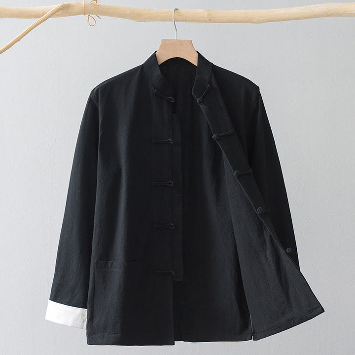 Buddha Stones Frog-Button Chinese Tang Suit Shirt Cotton Linen Men Jacket Clothing - image 4