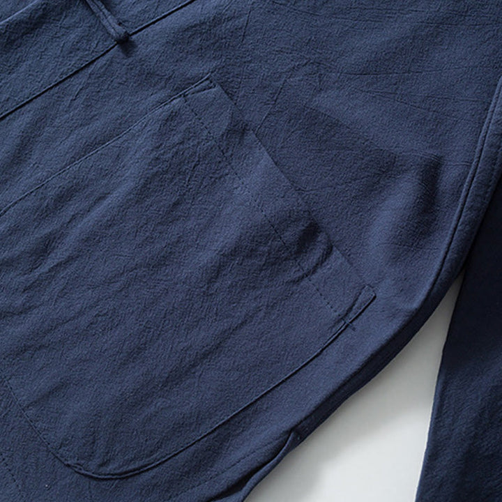 Buddha Stones Frog-Button Chinese Tang Suit Shirt Cotton Linen Men Jacket Clothing - image 9