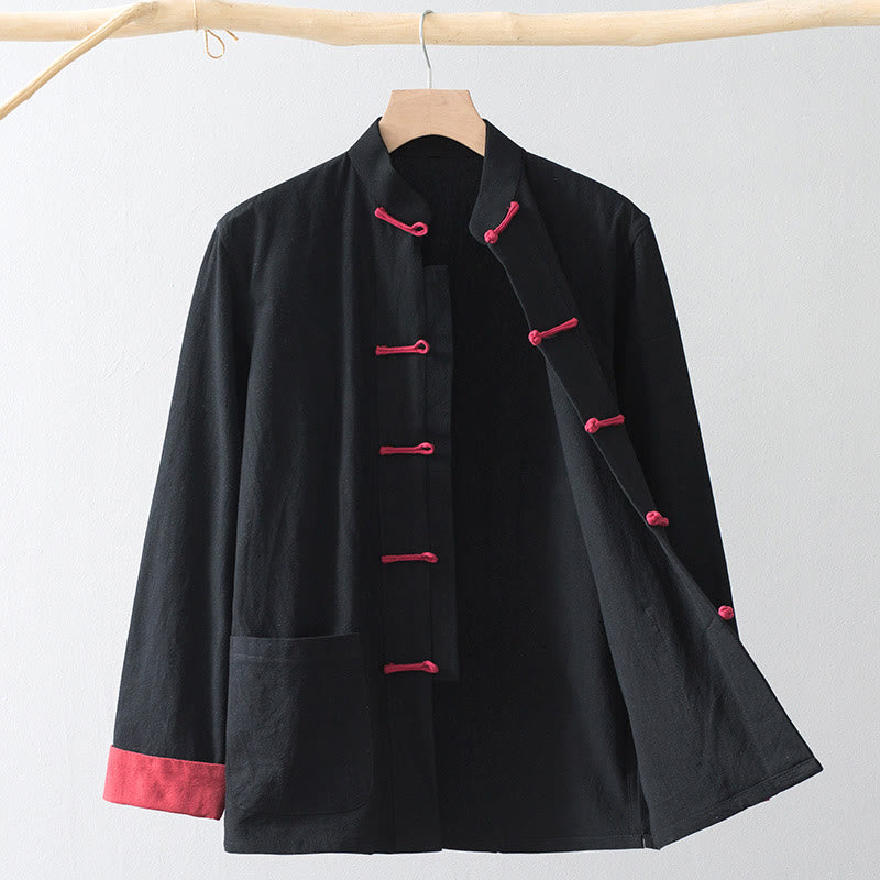 Buddha Stones Frog-Button Chinese Tang Suit Shirt Cotton Linen Men Jacket Clothing - image 2