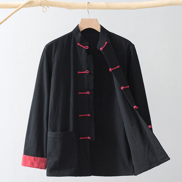 Buddha Stones Frog-Button Chinese Tang Suit Shirt Cotton Linen Men Jacket Clothing - image 2