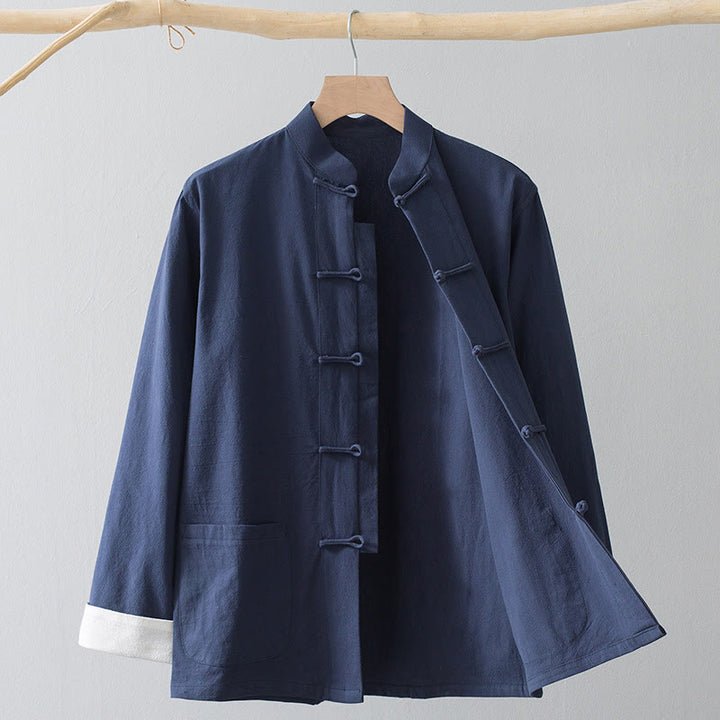 Buddha Stones Frog-Button Chinese Tang Suit Shirt Cotton Linen Men Jacket Clothing - image 7