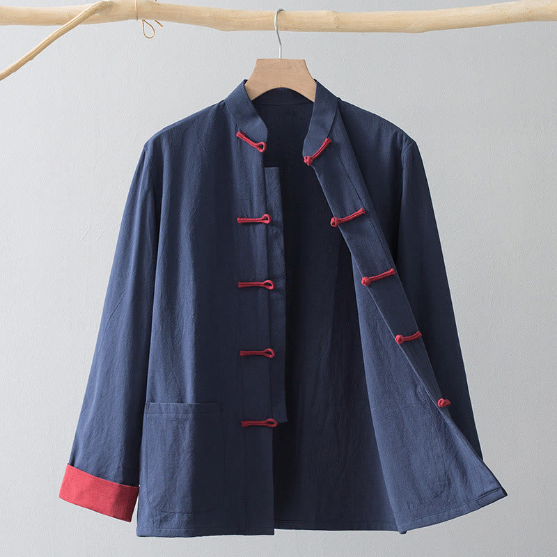 Buddha Stones Frog-Button Chinese Tang Suit Shirt Cotton Linen Men Jacket Clothing - image 14