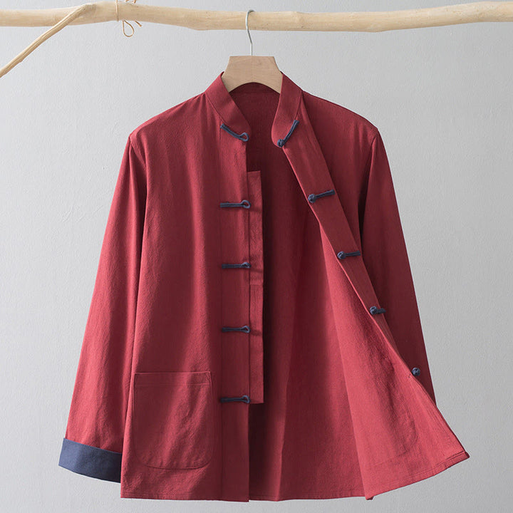 Buddha Stones Frog-Button Chinese Tang Suit Shirt Cotton Linen Men Jacket Clothing - image 18