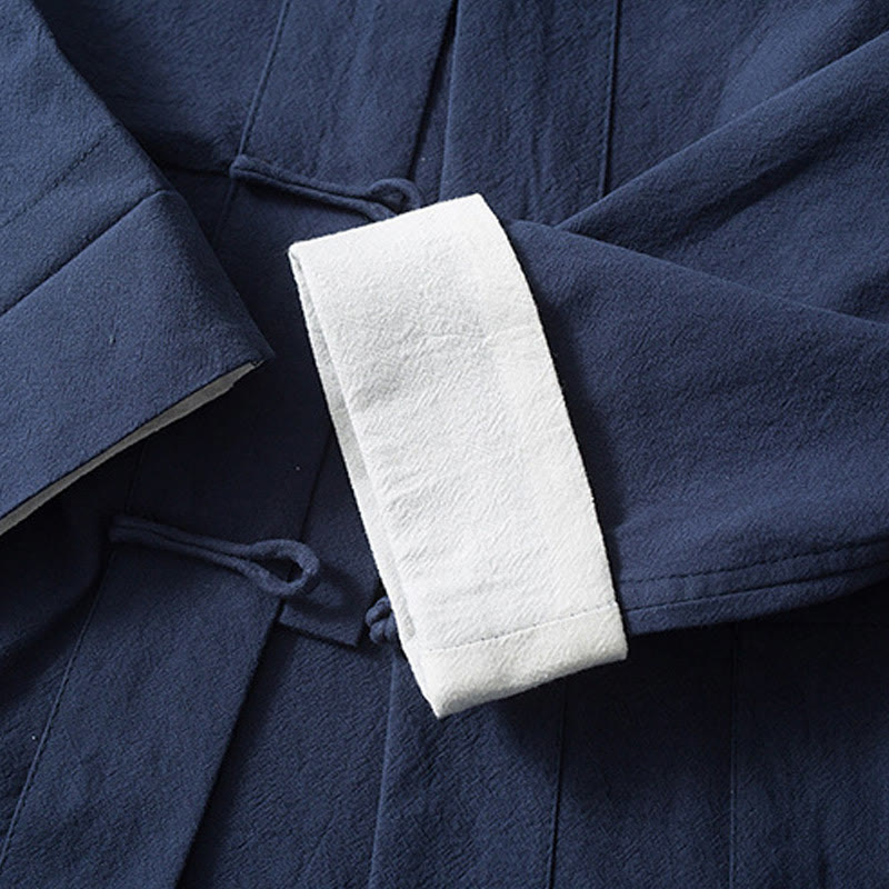Buddha Stones Frog-Button Chinese Tang Suit Shirt Cotton Linen Men Jacket Clothing - image 12