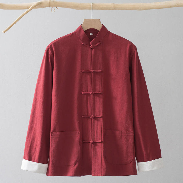 Buddha Stones Frog-Button Chinese Tang Suit Shirt Cotton Linen Men Jacket Clothing - image 16