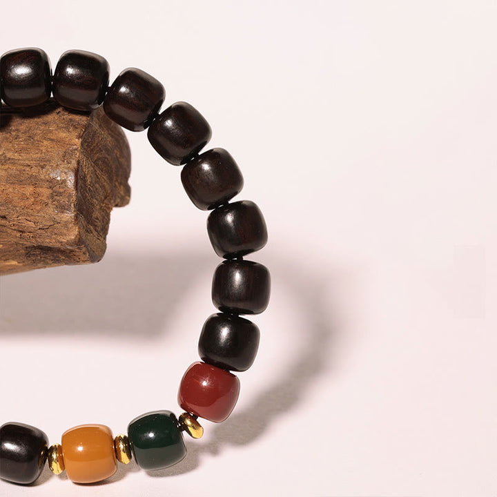 Buddha Stones Ebony Wood Rosewood Peace Balance Bracelet