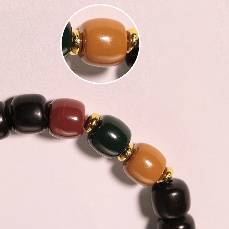 Buddha Stones Ebony Wood Rosewood Peace Balance Bracelet