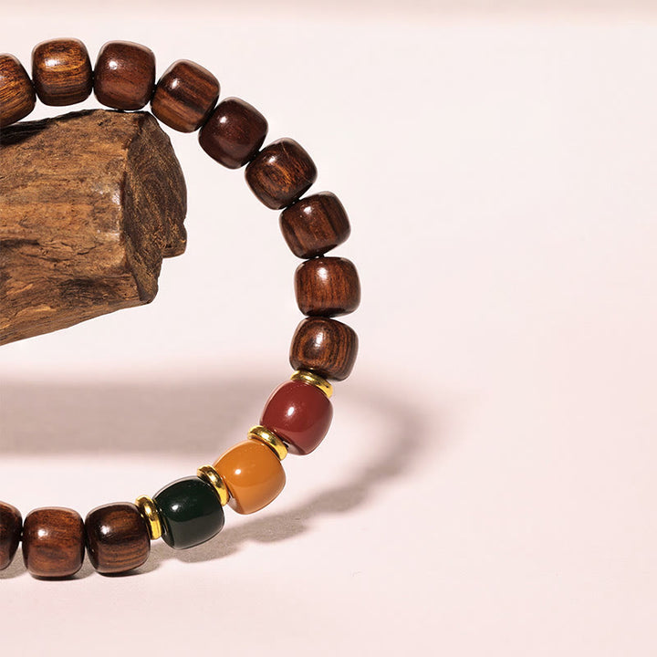 Buddha Stones Ebony Wood Rosewood Peace Balance Bracelet