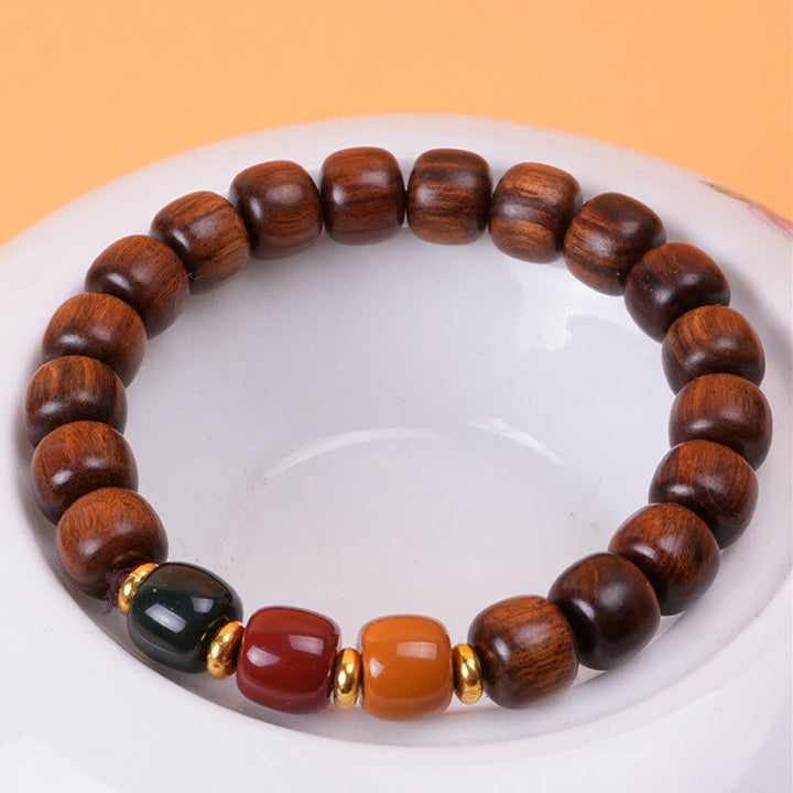 Buddha Stones Ebony Wood Rosewood Peace Balance Bracelet