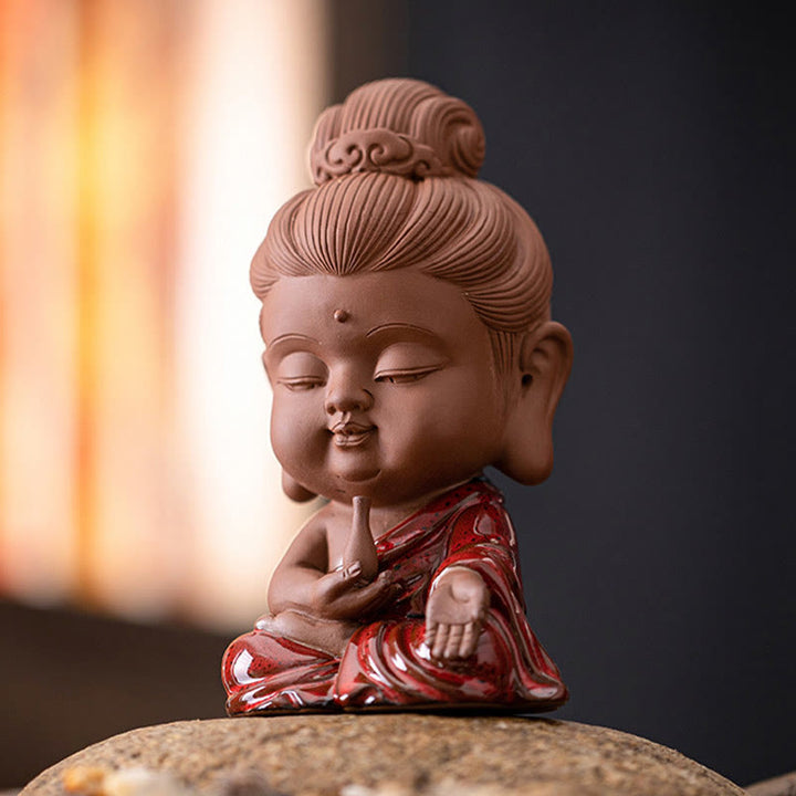 Buddha Stones Mini Gautama Buddha Sakyamuni Kwan Yin Avalokitesvara Ksitigarbha Serenity Ceramic Desk Decoration - image 15