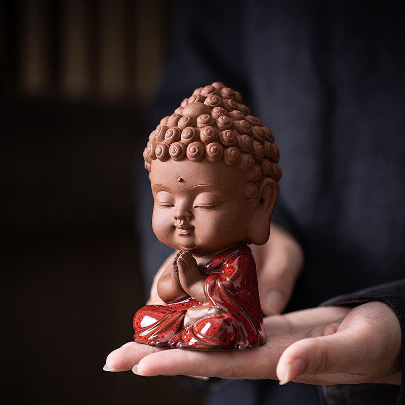 Buddha Stones Mini Gautama Buddha Sakyamuni Kwan Yin Avalokitesvara Ksitigarbha Serenity Ceramic Desk Decoration