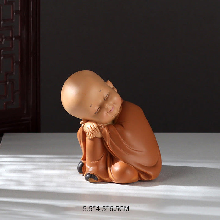 Buddha Stones Small Mini Meditation Praying Monk Serenity Resin Home Decoration