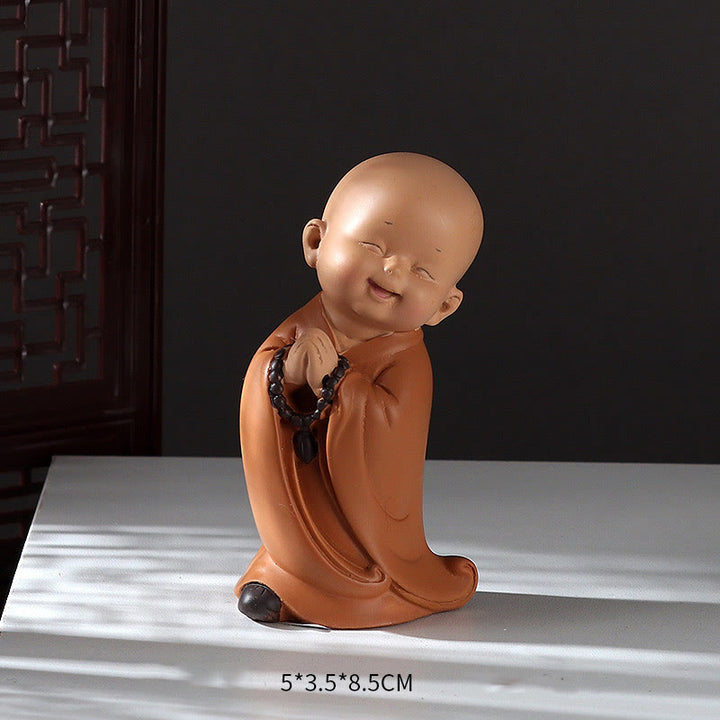 Buddha Stones Small Mini Meditation Praying Monk Serenity Resin Home Decoration