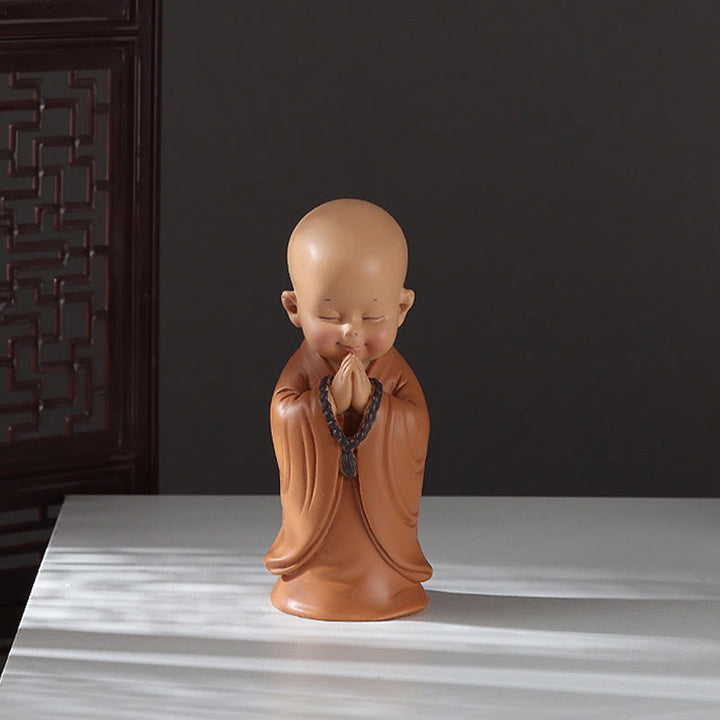 Buddha Stones Small Mini Meditation Praying Monk Serenity Resin Home Decoration