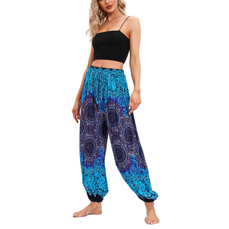 Buddha Stones Casual Loose Compass Pattern Harem Trousers Women's Yoga Pants - image 9