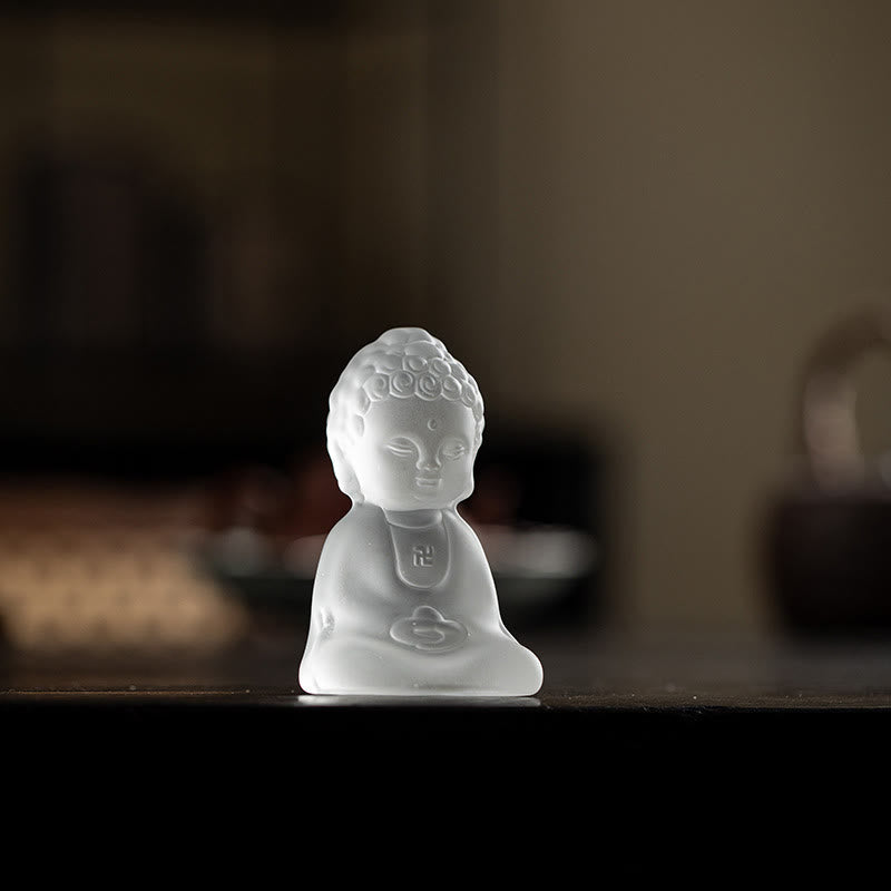 Buddha Stones Mini Tathagata Buddha Liuli Serenity Desk Decoration - image 5
